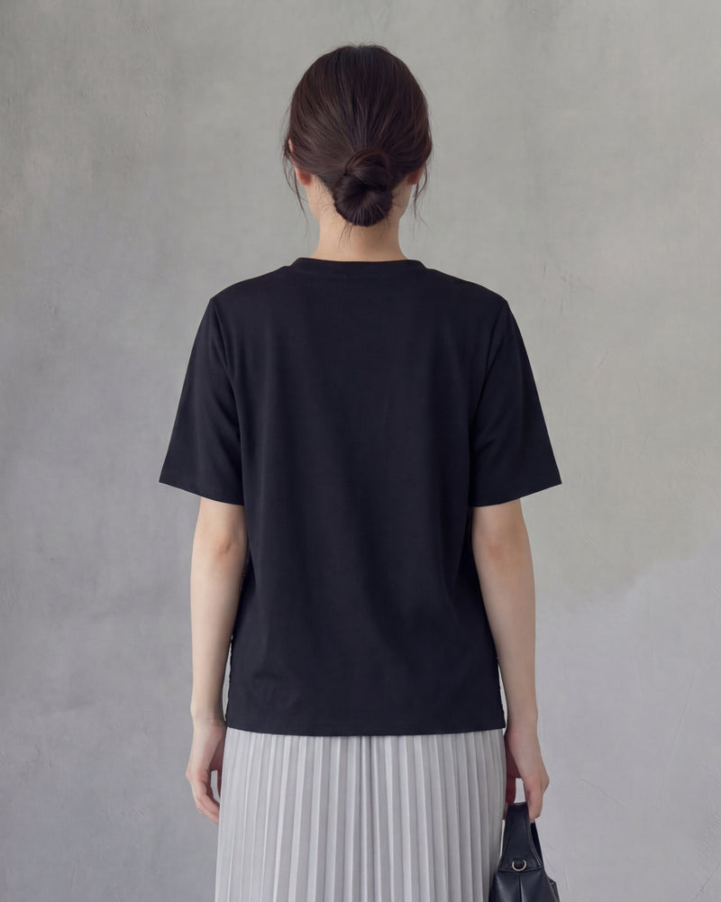不對稱拼接立體口袋短袖T恤