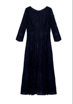 「秋季新品 」「兩色」S-2XL 品質圓領長袖A字蕾絲洋裝