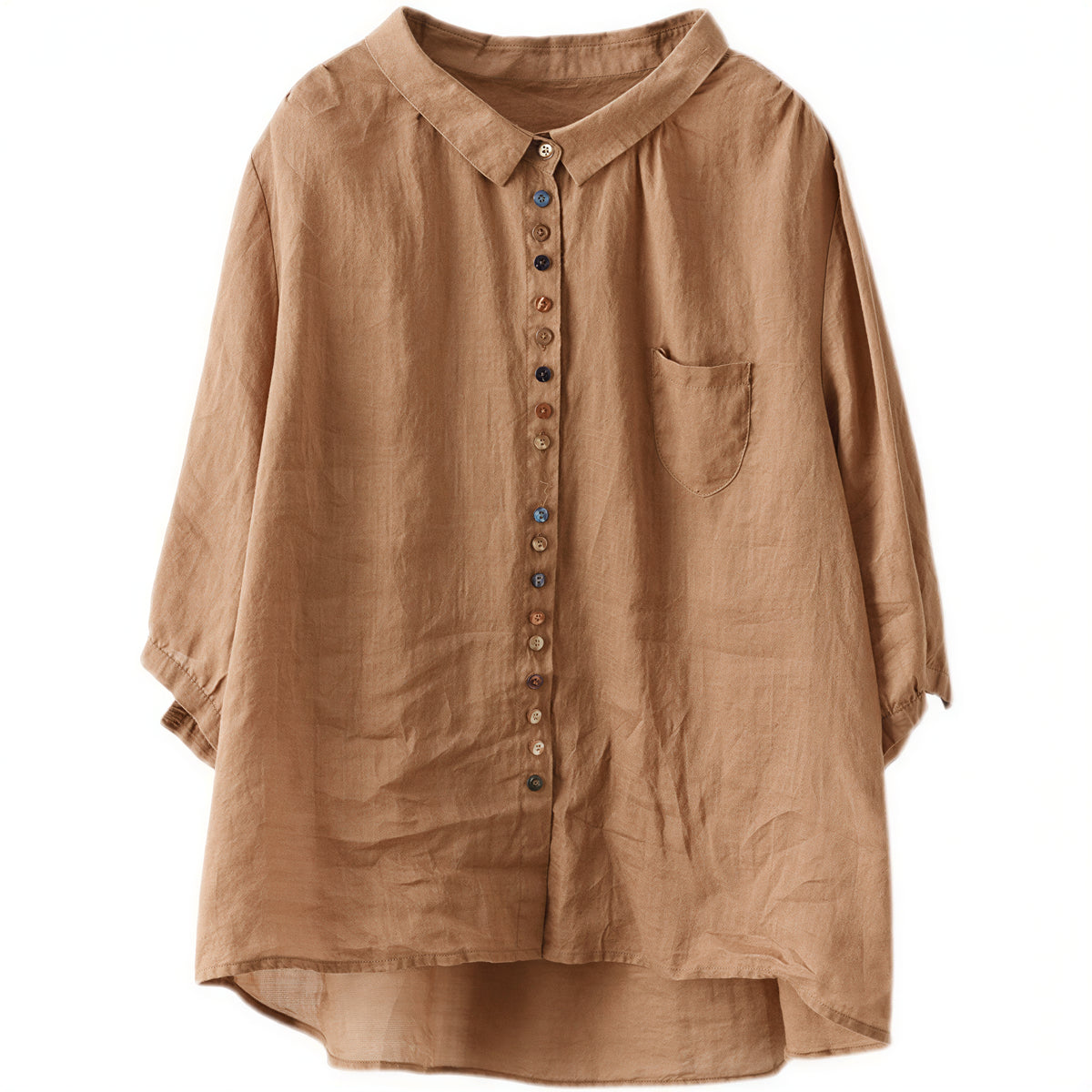 M-2XL 寬鬆鈕扣襯衫