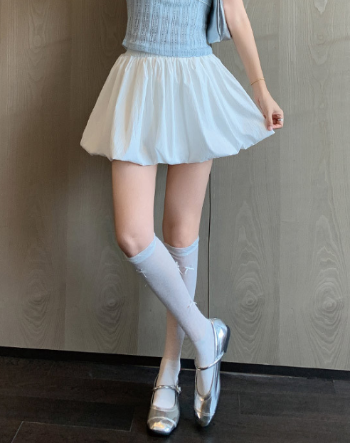 【特惠！多色】高腰燈籠抓皺澎澎裙