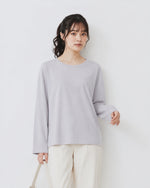 「4色」S-4XL 圓領落肩寬鬆長袖T恤