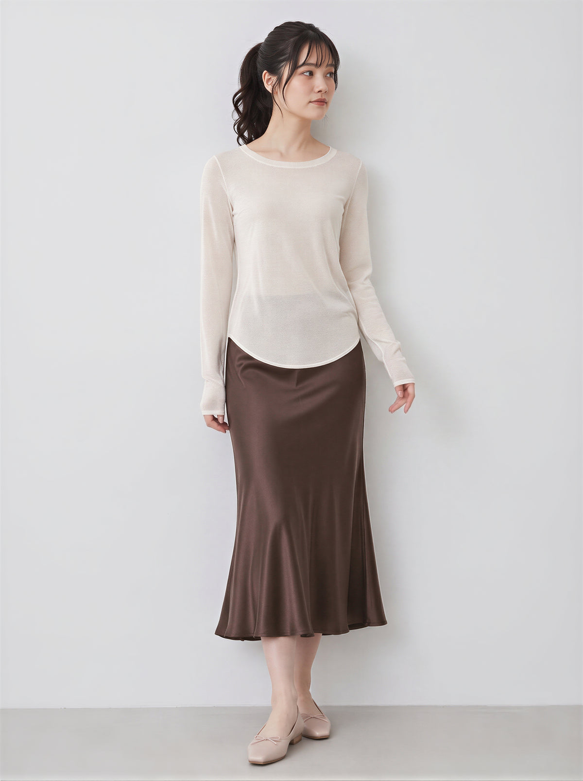 「秋季新品 」「兩色」S-2XL 圓領莫代爾修身打底長袖T恤