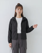 「秋季新品 」「兩色」連帽抽繩短版衝鋒外套