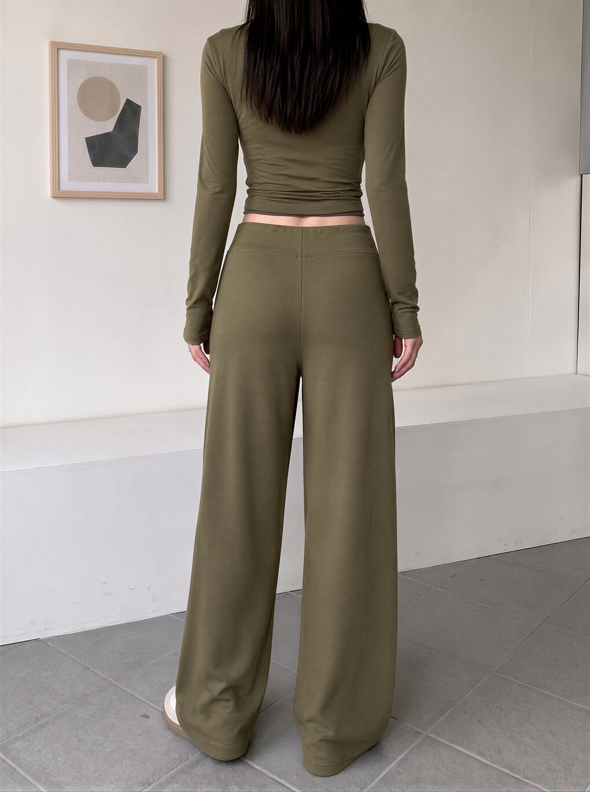 「秋季新品 」「3色」S-XL 高腰垂墜感直筒寬褲
