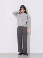 「秋季新品 」圓領拉鍊線條感針織開衫