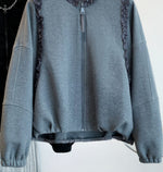 「兩色」「秋季新品 」 M-2XL 荷葉邊寬鬆短版夾克