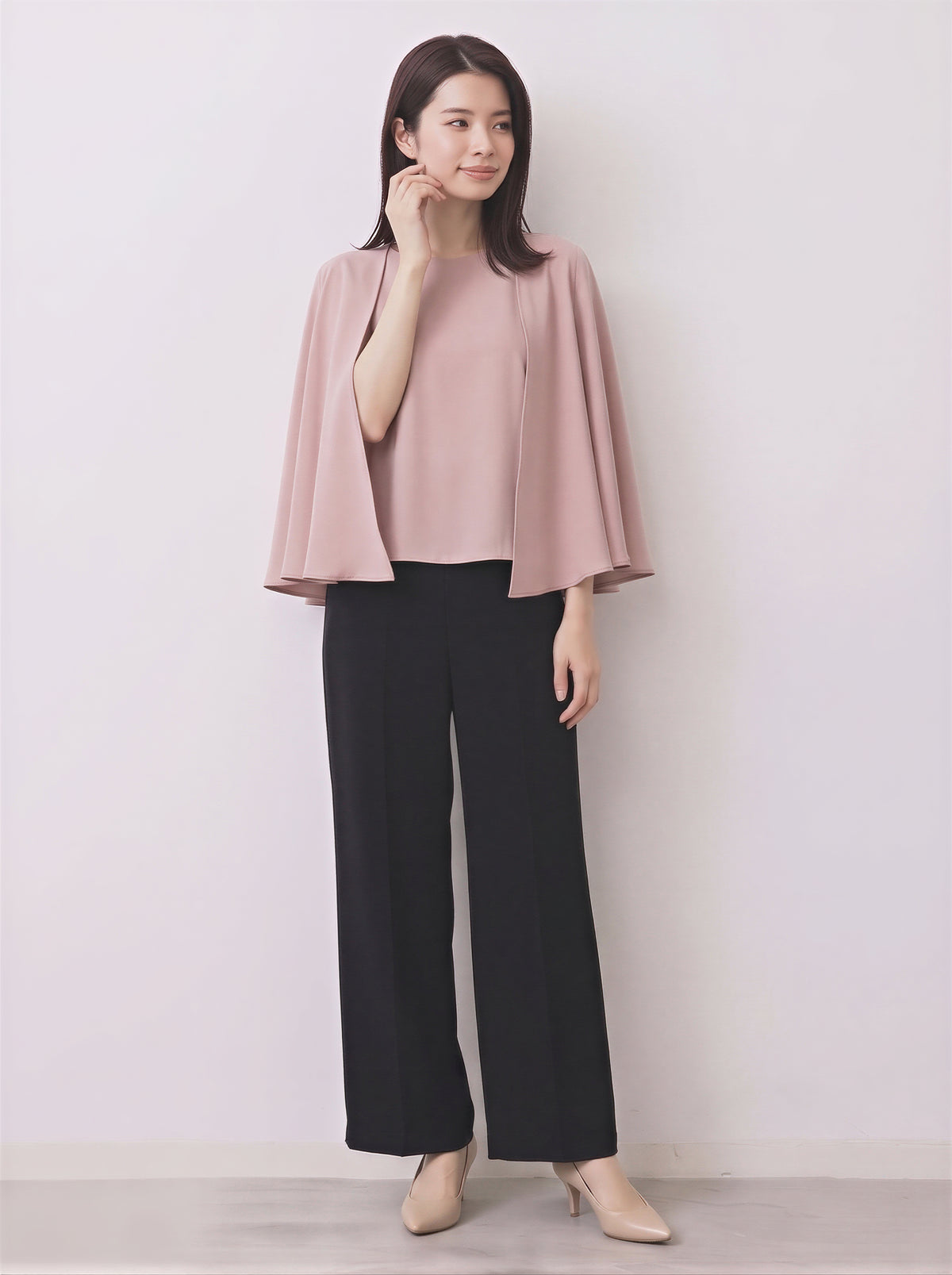 「秋季新品 」「多色」S-2XL 品質兩件式 斗篷袖上衣+長褲 套裝