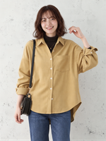「兩色」「秋季新品 」M-2XL 品質磨毛燈芯絨 寬鬆落肩單口袋襯衫