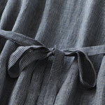 收腰綁帶撞色滾邊V領洋裝