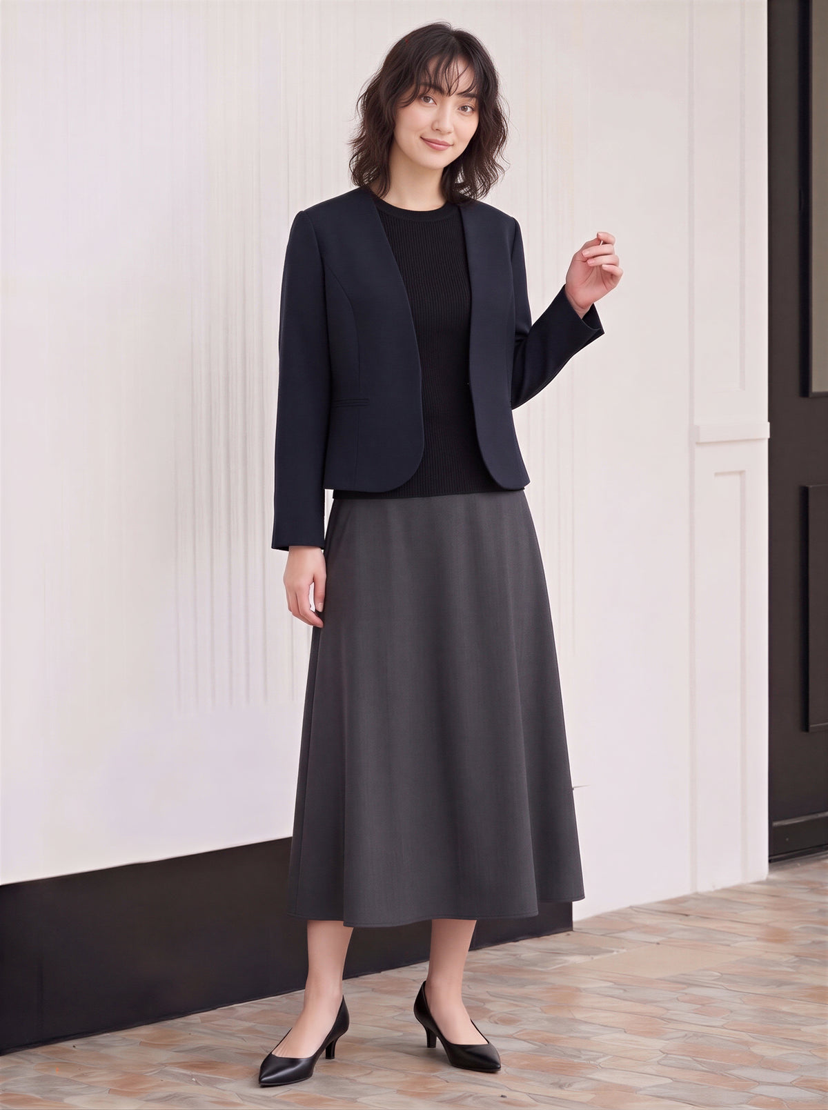「秋季新品 」「兩色」S-2XL 品質圓領短版收腰西裝外套