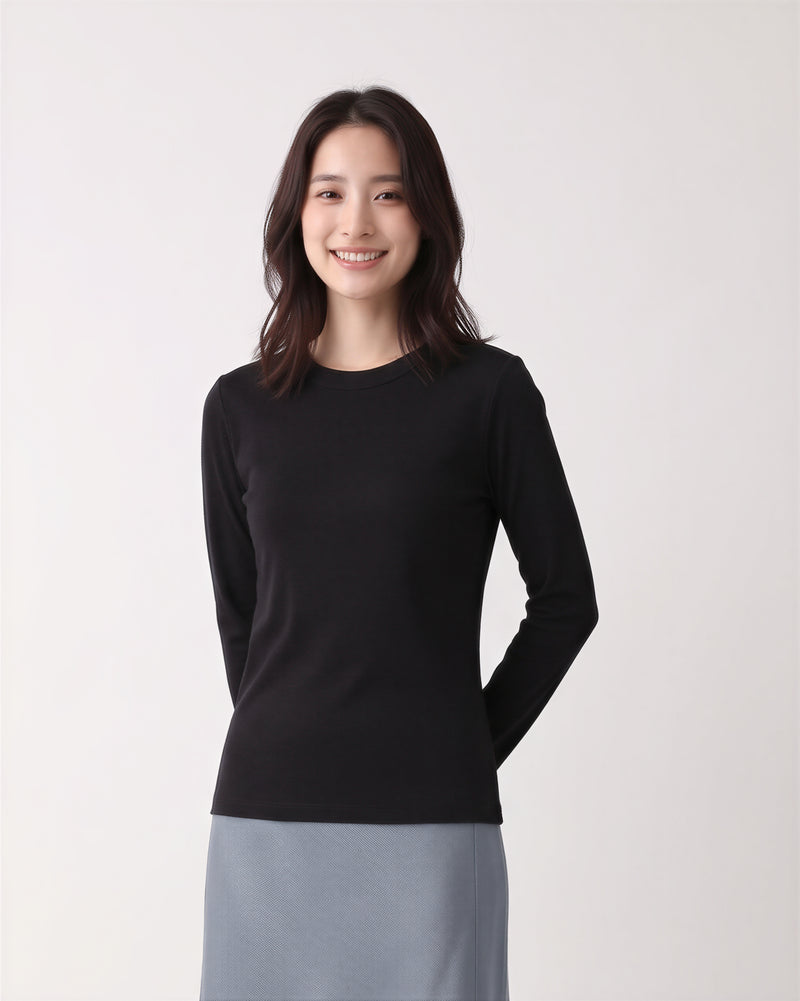 「多色」「秋季新品 」S-3XL 基本款內搭 親膚棉柔軟舒適素色打底衫 圓領修身長袖T恤