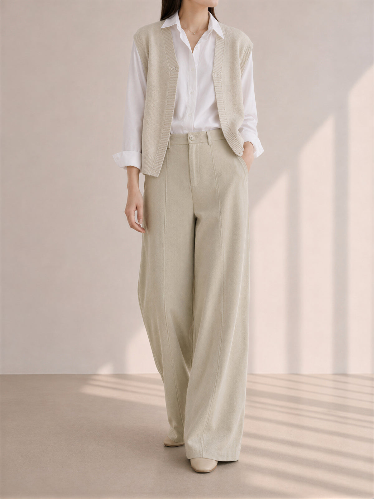 「秋季新品 」「4色」S-XL 高腰垂墜拖地寬褲
