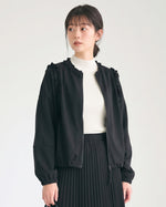 「兩色」「秋季新品 」 M-2XL 荷葉邊寬鬆短版夾克