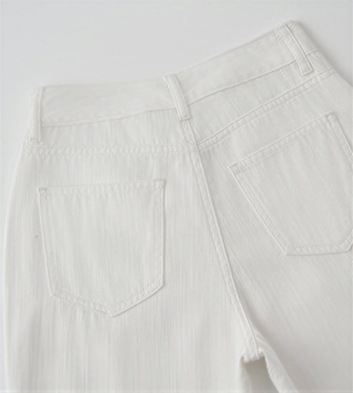 「秋季新品 」S-XL 白色高腰垂墜感寬褲牛仔褲