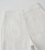 「秋季新品 」S-XL 白色高腰垂墜感寬褲牛仔褲