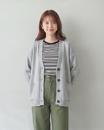 「秋季新品 」「3色」寬鬆落肩大口袋針織開襟衫