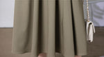 「兩色」「秋季新品 」 M-XL 收腰V領褶襉洋裝