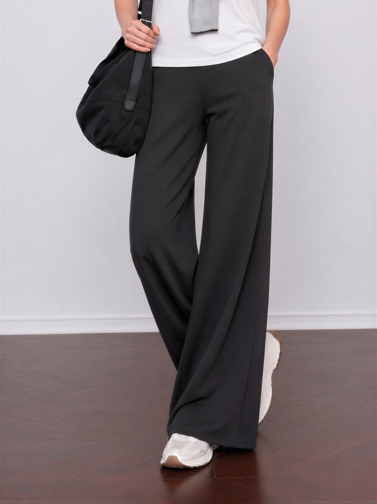 「秋季新品 」「多色」S-XL 高腰寬腿垂墜休閒褲