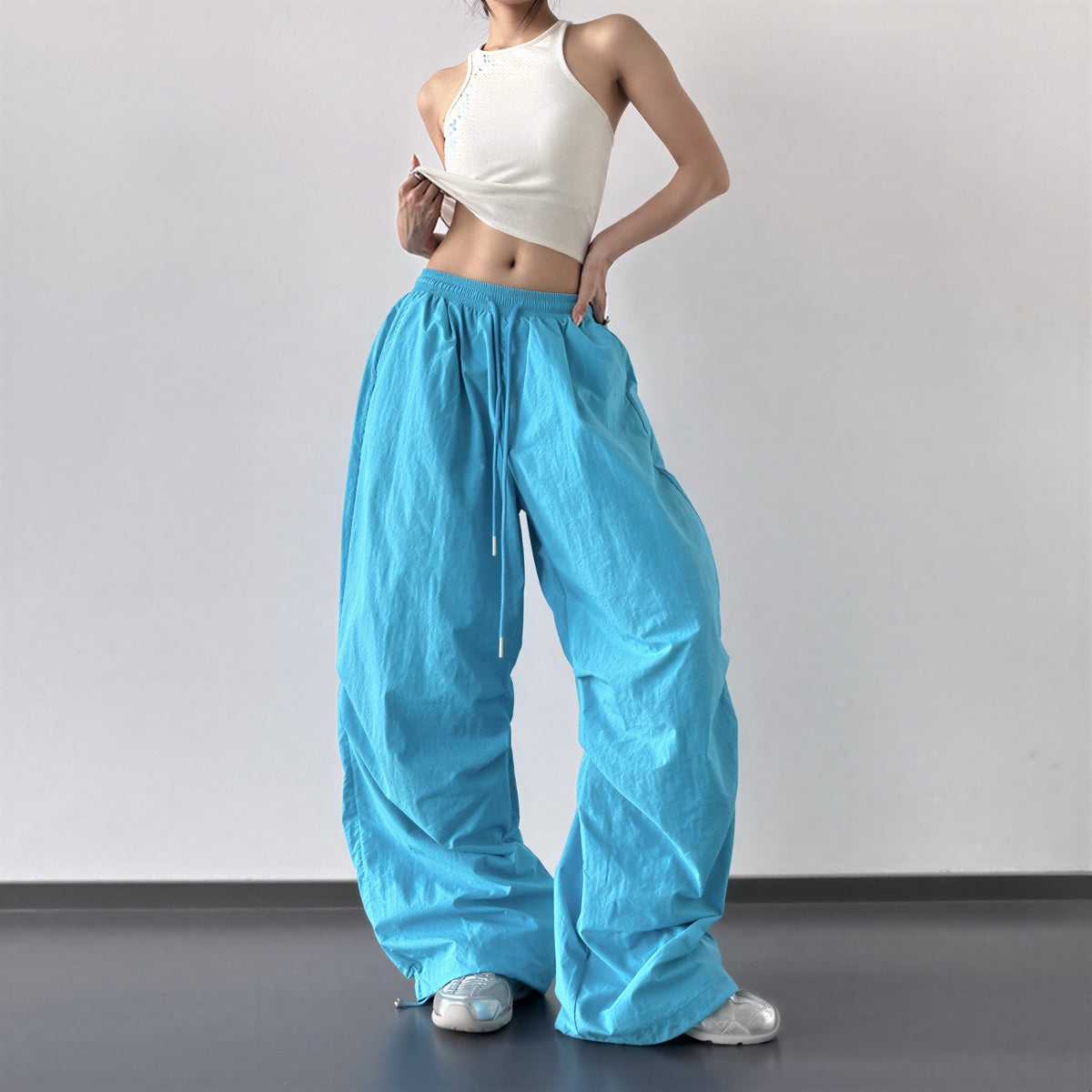 S-XL 「7色」抽繩鬆緊腰 | 立體廓形寬褲工裝褲