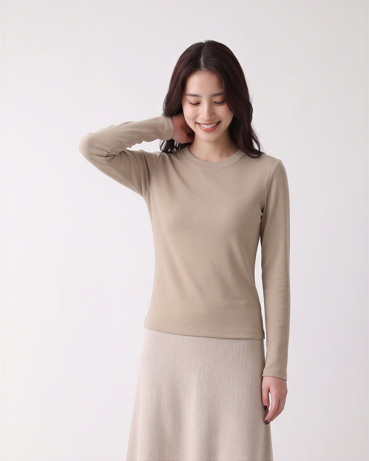 「多色」「秋季新品 」S-3XL 基本款內搭 親膚棉柔軟舒適素色打底衫 圓領修身長袖T恤