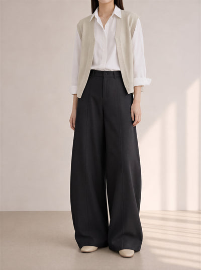 「秋季新品 」「4色」S-XL 高腰垂墜拖地寬褲
