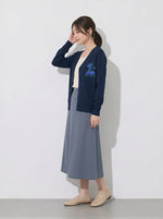 「秋季新品 」S-XL V領撞色圖案針織開襟衫