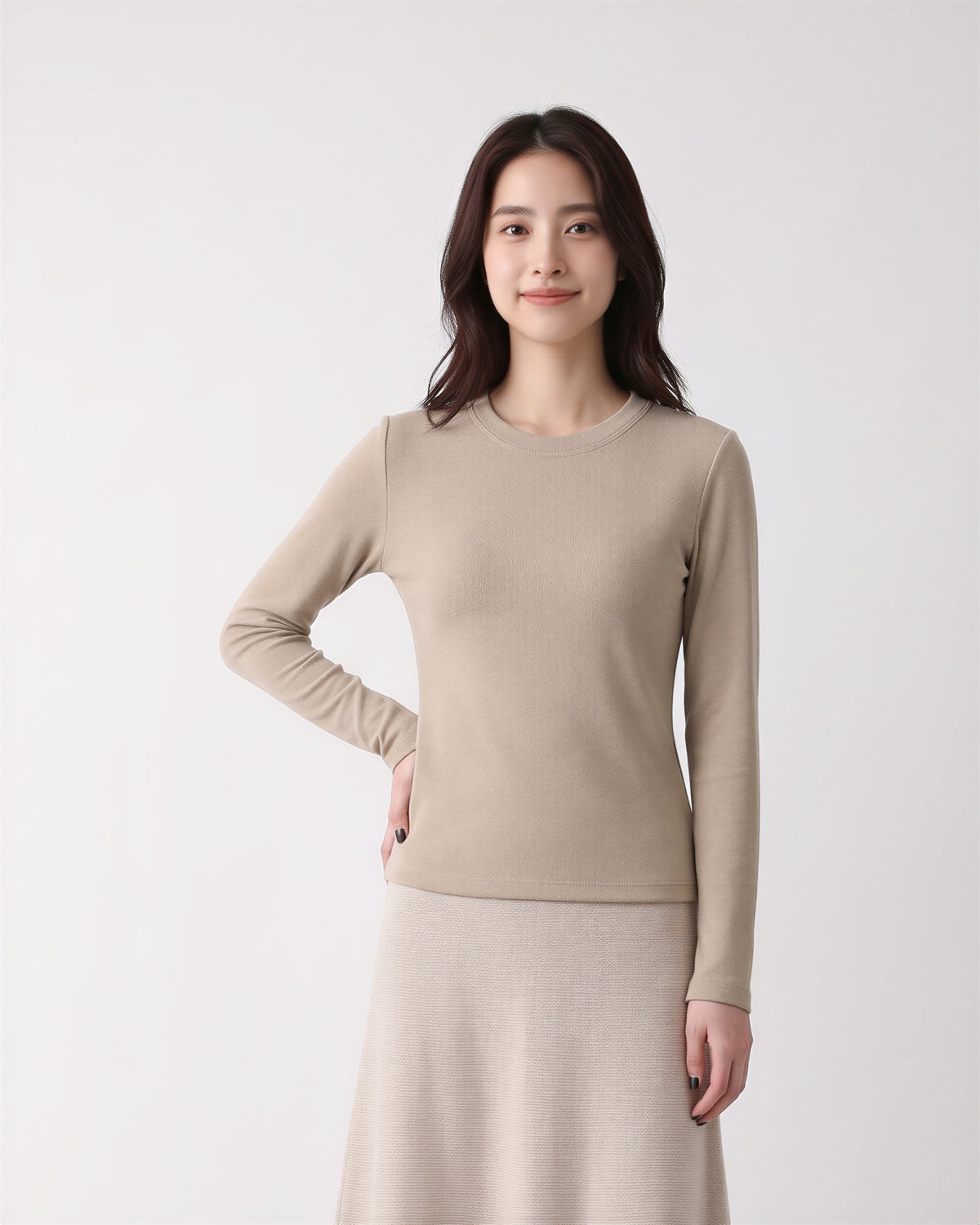 「多色」「秋季新品 」S-3XL 基本款內搭 親膚棉柔軟舒適素色打底衫 圓領修身長袖T恤