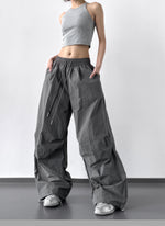S-XL 「7色」抽繩鬆緊腰 | 立體廓形寬褲工裝褲