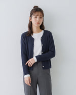 「秋季新品 」坑條立體紋針織開襟衫
