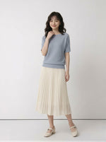 「3色」S-XL 寬鬆落肩羅紋針織衫