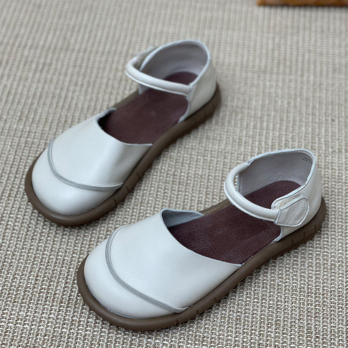 「兩色」「秋季新品 」圓頭拼接 復古簡約 女式包頭涼鞋
