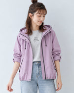 「秋季新品 」 S-XL 淺紫色 連帽抽繩寬鬆風衣