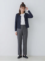 「秋季新品 」坑條立體紋針織開襟衫