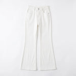 「秋季新品 」S-XL 白色高腰垂墜感寬褲牛仔褲