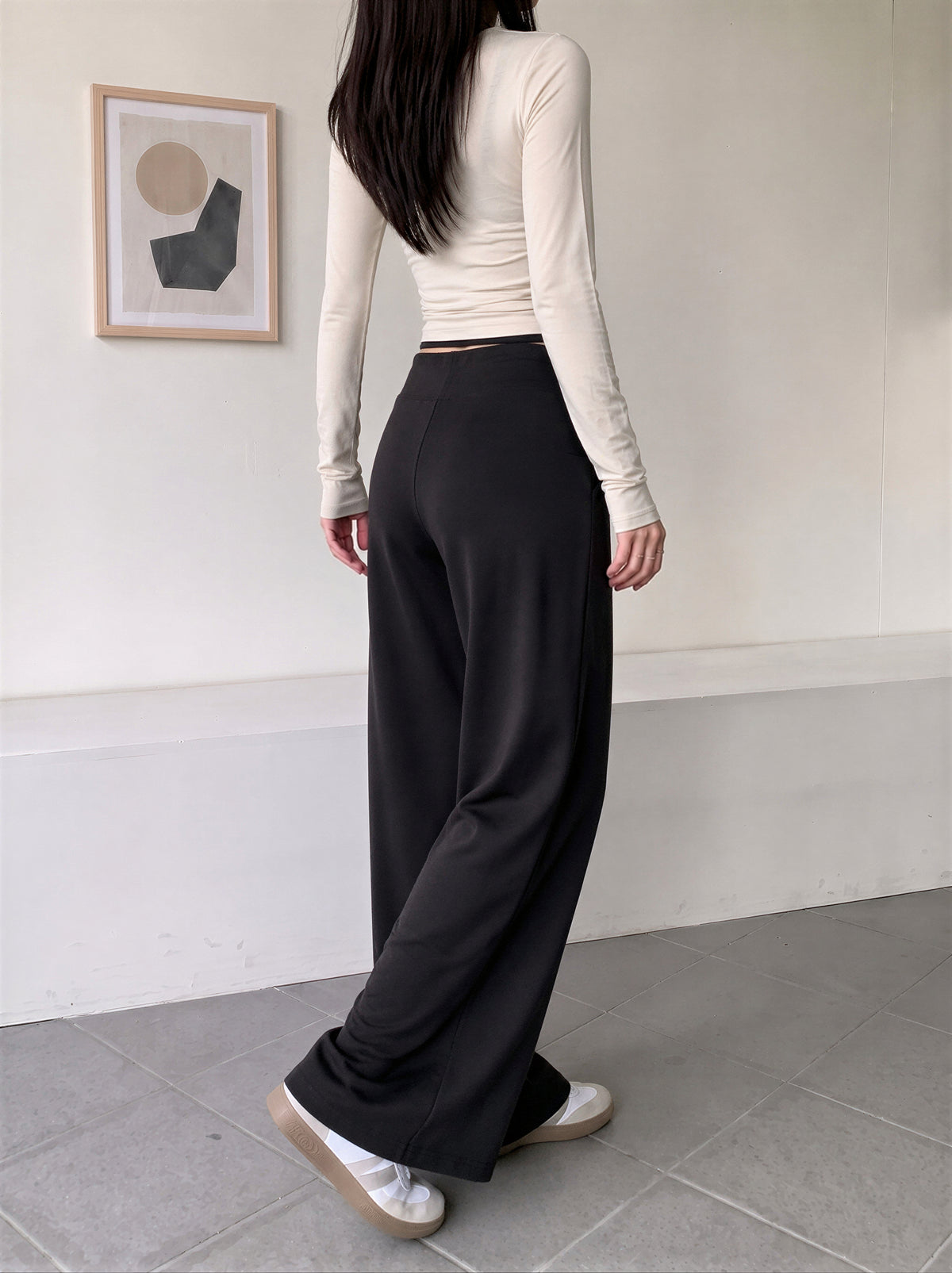 「秋季新品 」「3色」S-XL 高腰垂墜感直筒寬褲