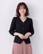 「秋季新品 」 S-XL V領收腰不規則下襬襯衫