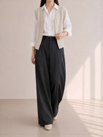 「秋季新品 」「4色」S-XL 高腰垂墜拖地寬褲