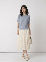 「3色」S-XL 寬鬆落肩羅紋針織衫