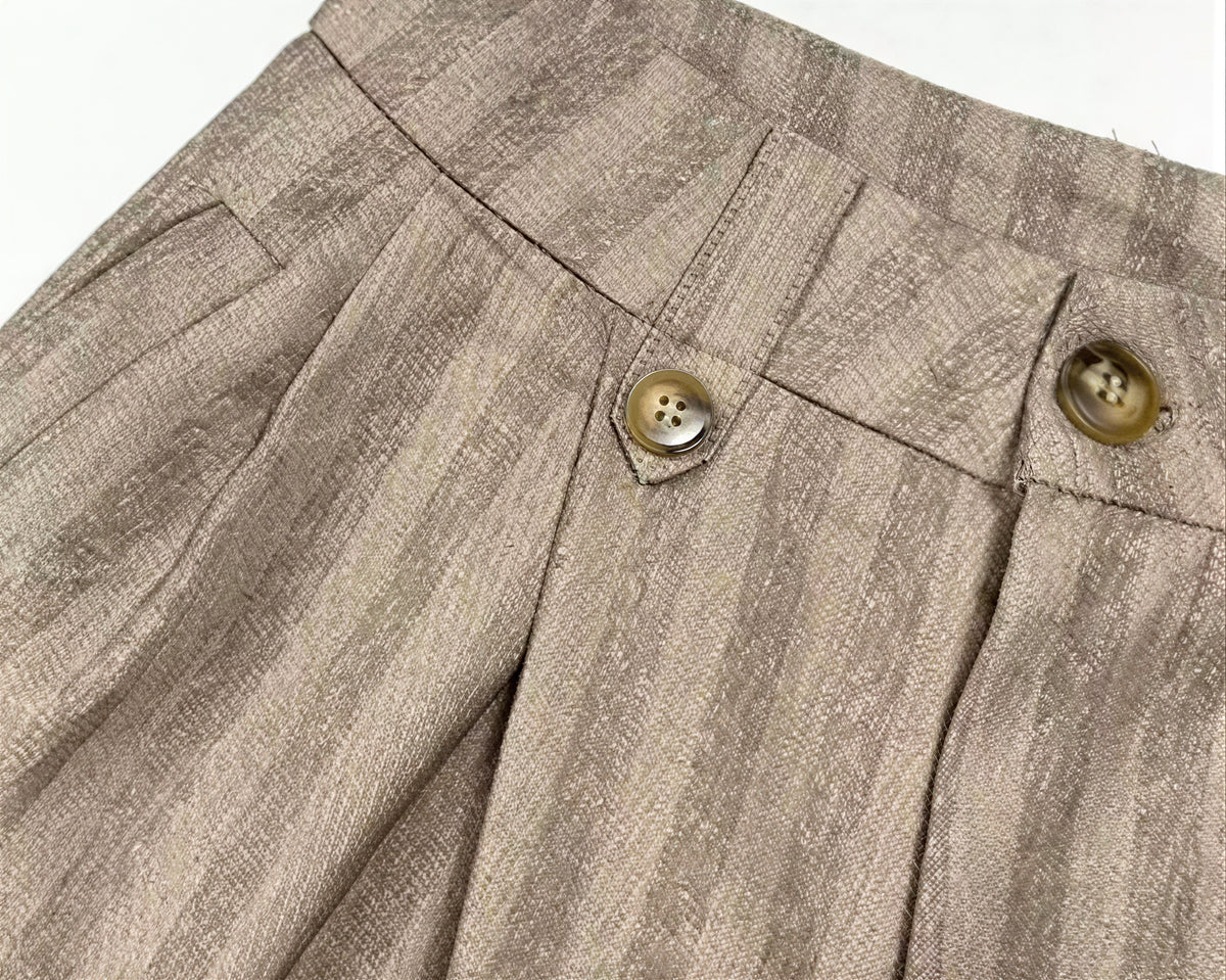 「秋季新品 」「2色」S-L 高腰打褶寬褲