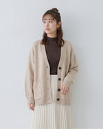 「秋季新品 」「3色」寬鬆落肩大口袋針織開襟衫