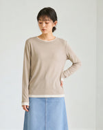 「秋季新品 」M-L 柔軟舒適 圓領疊穿感修身打底假兩件T恤