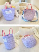環保購物袋日系尼龍布手提大容量帆布包尼龍刺繡購物包