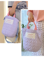 環保購物袋日系尼龍布手提大容量帆布包尼龍刺繡購物包