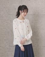 S-XL 白色荷葉邊 | 綁帶刺繡襯衫