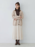 「秋季新品 」「3色」寬鬆落肩大口袋針織開襟衫