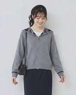 「秋季新品 」S-2XL 連帽提花雙拉鍊開襟毛衣