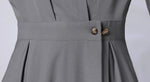 「秋季新品 」「兩色」S-XL 收腰褶襉翻領襯衫洋裝