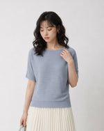 「3色」S-XL 寬鬆落肩羅紋針織衫