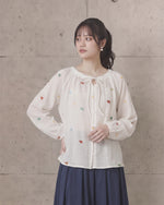 S-XL 白色荷葉邊 | 綁帶刺繡襯衫