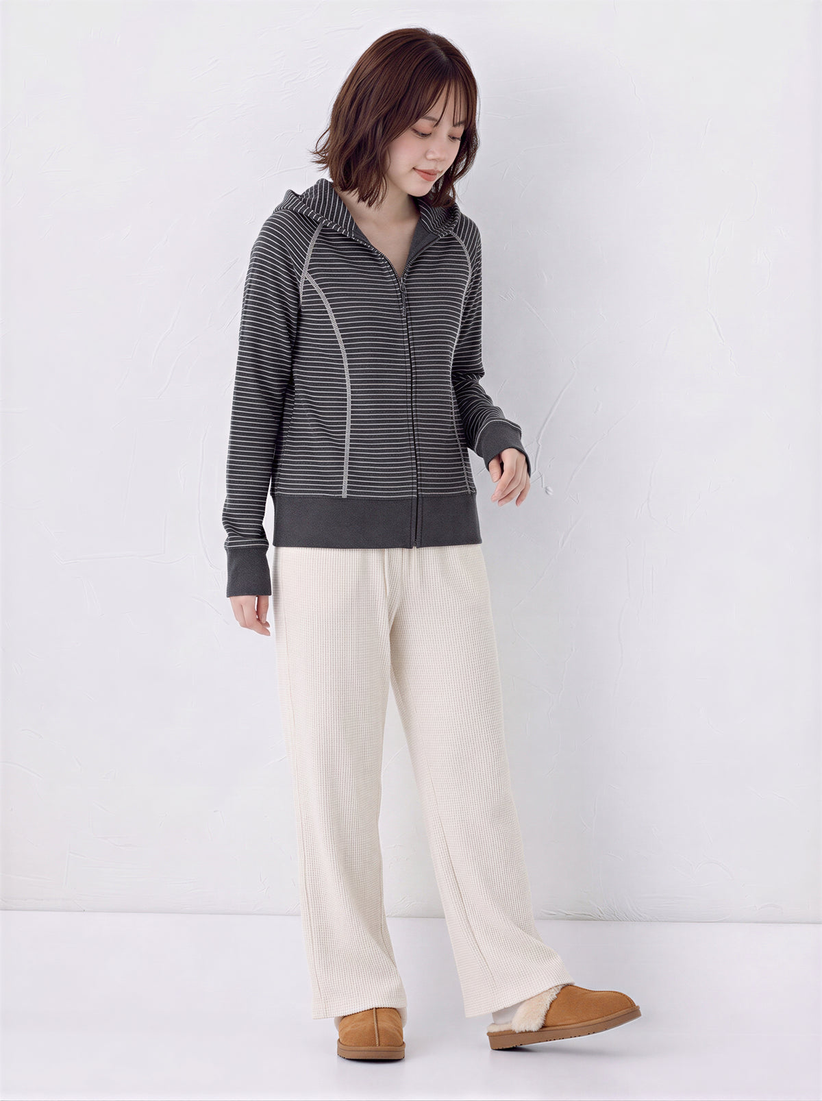 「秋季新品 」S-XL 條紋連帽拼線衛衣